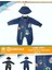 Unisex Çocuk Bebek Kot (Jeans) Baskılı Şapkalı Tulum (3/6/9/12) Ay 2