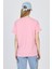 Pembe Yazı Baskılı %100 Pamuk Oversize Tişört 2150-7M 5