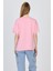 Pembe Yazı Baskılı %100 Pamuk Oversize Tişört 2150-8M 5