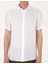 Erkek Beyaz %100 Keten Regular Fit Kısa Kollu Gömlek 50305680-VR013 6