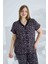 Bambu Kısa Kol Düğmeli Büyük Beden Kadın Pijama Takımı 74058 2