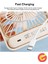 Şarjlı Sessiz Mini Fan Vantilatör, 1 Adet, 180° Ayarlanabilir, 5 Hız, Led Göstergeli, Type-C Şarj 5