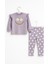 E&a Bebek Mor Çizgili Çiçek Desenli Kız Bebek Pijama Takımı-Choose Happy 1