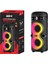 Zore GD-2402 Dijital LED Göstergeli Fm Radyolu Mikrofonlu Rgb Tws Çift 4 Inç Stereo Bass Kablosuz Ka 10