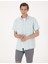 Erkek Su Yeşili %100 Keten Regular Fit Kısa Kollu Gömlek 50305680-VR115 1