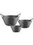 3'lü Kulplu Badya Set Gri Renk (1 Litre - 1.75 Litre - 2.75 Litre) 1