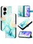 Huawei P50 Pro Kılıf 360 Tam Kaplar Deri Marble Kapaklı Cüzdan Standlı Kartvizitli Kopçalı Kapak Kartlıklı (Yurt Dışından) 1