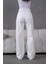Beyaz Pamuklu Palazzo Denim Pantolon 4