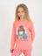 Kız Çocuk Let Your Dreams Baskılı Puantiyeli Somon Renk Pijama Tk. 2