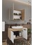 Lale Beyaz 90 cm %100 Mdf Lavabolu Banyo Dolabı + Aynalı Dolap 4