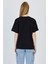 Siyah Yazı Baskılı %100 Pamuk Oversize Tişört 2150-9M 4