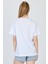 Beyaz Oversize Zürafa Baskılı Tişört 2150-12M 5