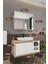 Lale Beyaz 90 cm %100 Mdf Lavabolu Banyo Dolabı + Aynalı Dolap 5