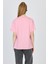 Pembe Yazı Baskılı %100 Pamuk Oversize Tişört 2150-9M 5