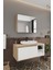 Lale Beyaz 100 cm %100 Mdf Lavabolu Banyo Dolabı + Aynalı Dolap 1