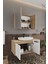 Lale Beyaz 100 cm %100 Mdf Lavabolu Banyo Dolabı + Aynalı Dolap 4
