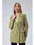 Açık Haki Oversize Dokuma Blazer Ceket 2