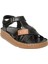 D25YS-2440 Kadın Hakiki Deri Comfort Sandalet Siyah 1