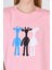 Pembe Oversize Zürafa Baskılı Tişört 2150-12M 4