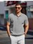 Maniche Polo Yaka Triko T-Shirt Açık Mavi - M 4