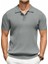 Maniche Polo Yaka Triko T-Shirt Siyah - M 1