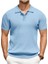 Maniche Polo Yaka Triko T-Shirt Siyah - M 5