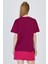 Bordo Yazı Baskılı %100 Pamuk Oversize Tişört 2150-17M 5