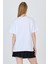 Beyaz Yazı Baskılı %100 Pamuk Oversize Tişört 2150-18M 5