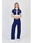 Laci Düğmeli Crop Bluz & Şeritli Palazzo Pantolon Takım 2214 2