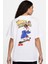 Sportswear Loose Fit Graphic Backprint Cotton T-Shirt Kadın Bol Kesim Pamuklu Tişört Beyaz 2