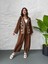 Kahve Nakış Işlemeli Müslin Kimono 3
