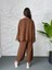 Kahve Nakış Işlemeli Müslin Kimono 4