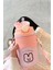 Pembe Çelik 304L 480 ml Askılı ve Pipetli Matara Suluk Cin 471 4