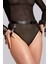 Aria's Closet Arkadan ve Önden Bağlanabilir Siyah Deri Bilekli Harness 2
