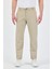 Erkek Bej Pamuklu Keten Görünümlü Beli Bağcıklı Relaxed Fit Yazlık Chino Pantolon 1
