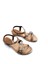 G25Y122 Lastikli Taşlı 3 cm Alçak Topuklu Camel Bej Şık Sandalet 1