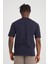 Şeritli Lacivert Slim Fit Bisiklet Yaka 1