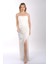 Drape Yaka Önden Yırtmaçlı Saten Abiye Elbise Dori 00KB7051 1