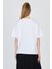 Beyaz Yazı Baskılı %100 Pamuk Oversize Tişört 6403 5