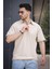 Lond Polo Yaka Jakar Kumaş Yarım Fermuarlı Erkek Tshirt 3