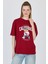 Bordo Ayı Baskılı Oversize Tişört 6559 1