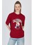 Bordo Ayı Baskılı Oversize Tişört 6559 2