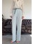 Örgü Kemerli Keten Premium Pantolon- Bebe Mavisi 5
