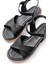 692-564 Siyah Ortopedik Taban Çapraz Tokalı Kadın Sandalet 4