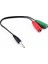 3.5 mm Stereo Erkek Kulaklık 3 Çizgili + 2 x Stereo Dişi Mikrofon Hoparlör Çoklayıcı Kablo 3