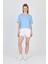 Bebe Mavi Yazı Nakışlı Crop Tişört 25259 2