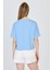 Bebe Mavi Yazı Nakışlı Crop Tişört 25259 5