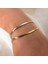 Çelik Takı Seti Bileklik Italyan Ezme Model Ikili 0.4 mm Genişlik 17 cm Uzunluk Ek 5 cm Gold Gümüş 3