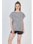 Gri Yıkamalı Oversize Basic Tişört 253014 2