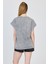 Gri Yıkamalı Oversize Basic Tişört 253014 5